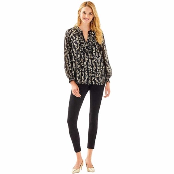 Lilly Pulitzer Tops - NWT LILLY PULITZER Angelika Ruffle Chiffon Blouse